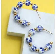 18K Stainless Steel Tarnish Free Porcelain Hoop | 40E353