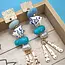 Blue Ceramic Porcelain Fish Drop Earrings | 80E61235