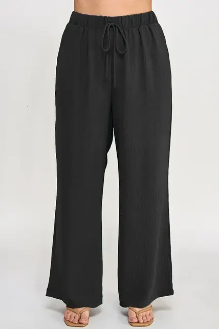 Plus Size Smocked Wide-Leg Pant