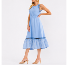 Milo Sleeveless Crochet Dress - Ice Blue