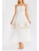 Julia Open Back Smock Dress - Off White