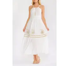 Julia Open Back Smock Dress - Off White