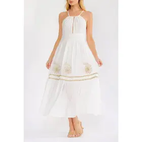 Julia Open Back Smock Dress - Off White