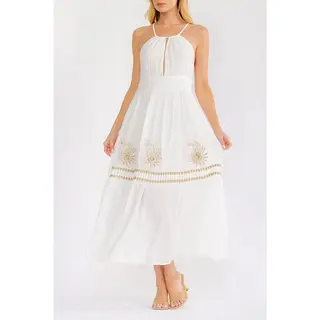 Julia Open Back Smock Dress - Off White
