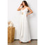 Aiden V-Neck Pleated Dress - White