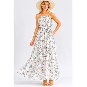 Albie Sleeveless Ruffle Maxi Dress - Blush