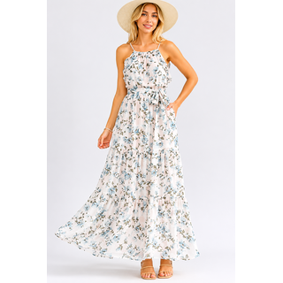 Albie Sleeveless Ruffle Maxi Dress - Blush