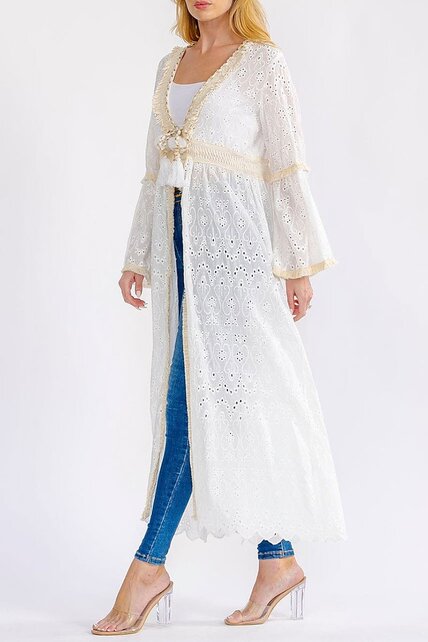 Archie Bell Sleeve Cardigan - Off White