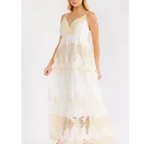 Austin  Tiered Crochet Maxi Dress - Ivory