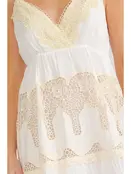 Austin  Tiered Crochet Maxi Dress - Ivory