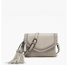 Sloane Flapover Crossbody w/ Whipstitch and Tassel