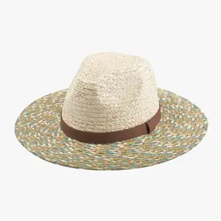 Hadley Multicolor Raffia Hat - Multi Sage Green