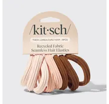 Kitsch Recycled Seamless Hair Elastics 8pc Set- Rosewood