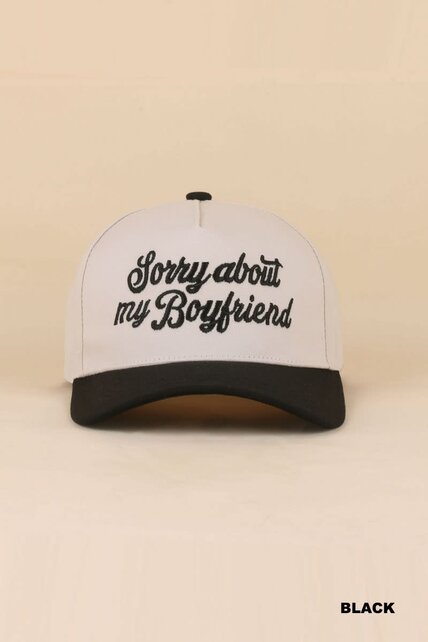 Sorry About My Boyfriend Cap - Black