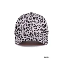 Leopard Pattern Cap - Black