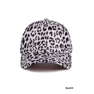 Leopard Pattern Cap - Black