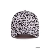 Leopard Pattern Cap - Black