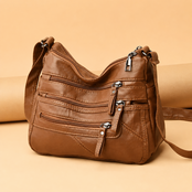 Multi Zipper Pocket Crossbody Bag