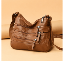 Multi Zipper Pocket Crossbody Bag