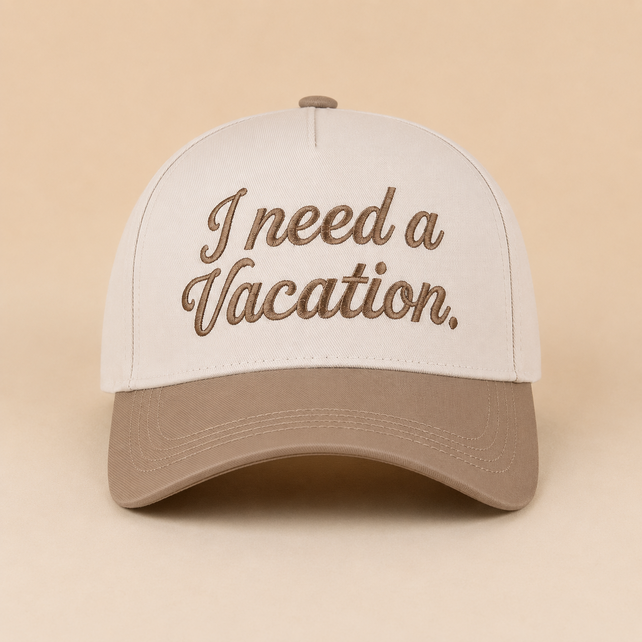 I Need A Vacation Cap - Ash Mocha