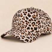 Leopard Pattern Cap - Beige