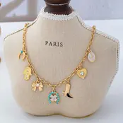 Western Turquoise Horseshoe Charm Necklace | 80N93198