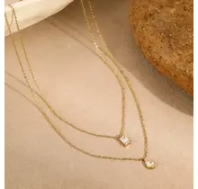 18K Stainless Steel Tarnish Free Layered Necklace | 40NK9688