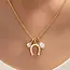 Pave Horseshoe Crystal & Pearl Charm Necklace | 80N93155