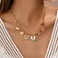 Gold Plated Figaro Chain Multi-Charm Necklace | 80N92748