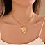 18K Gold Hammered Heart Double Row Necklace | 40NK9695