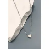18K Gold Stainless Steel Mini Heart Charm Necklace | 40NK323 Silver