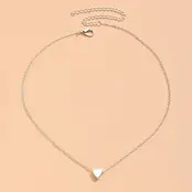 18K Gold Stainless Steel Mini Heart Charm Necklace | 40NK323 Silver