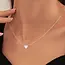 18K Gold Stainless Steel Mini Heart Charm Necklace | 40NK323 Silver