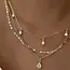 Multi-Layer Pearl Chain Teardrop Charm Necklace | 40NK9637