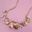 Gold Plated Heart Locket & Flower Charm Necklace | 80N91736