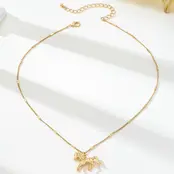 Gold-Tone Horse Pendant Necklace, 17 in | 80N93007