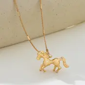 Gold-Tone Horse Pendant Necklace, 17 in | 80N93007