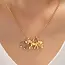 Galloping Horse Horseshoe Charm Necklace, 16.75in | 80N93131