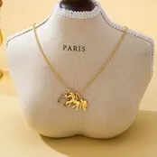 Galloping Horse Horseshoe Charm Necklace, 16.75in | 80N93131