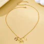 Galloping Horse Horseshoe Charm Necklace, 16.75in | 80N93131