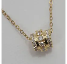 18K Stainless Steel Tarnish Free Barrel Necklace | 40NK9704