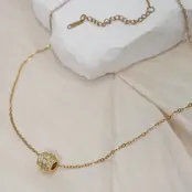 18K Stainless Steel Tarnish Free Barrel Necklace | 40NK9704
