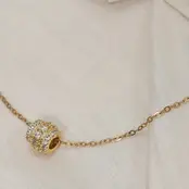 18K Stainless Steel Tarnish Free Barrel Necklace | 40NK9704