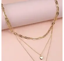 Multi-Layer Ocean Puka Heart Necklace, 16-20 in | 80N680