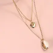 Multi-Layer Ocean Puka Heart Necklace, 16-20 in | 80N680