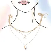 Multi-Layer Ocean Puka Heart Necklace, 16-20 in | 80N680