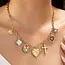 Heart Locket & Cross Charm Necklace, 16.5 in | 80N93116