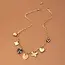 Checker Heart Rhinestone Charm Necklace, 17" | 80N92651