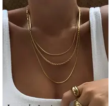 18K Gold Dipped Stainless Steel Layered Necklace | 40NK9548