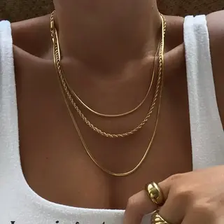 18K Gold Dipped Stainless Steel Layered Necklace | 40NK9548